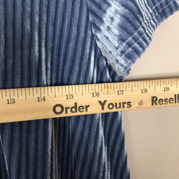 She + Sky blue Silver Gray Cut Velvet Shift Dress X Keyhole Back size small - Picture 5 of 11